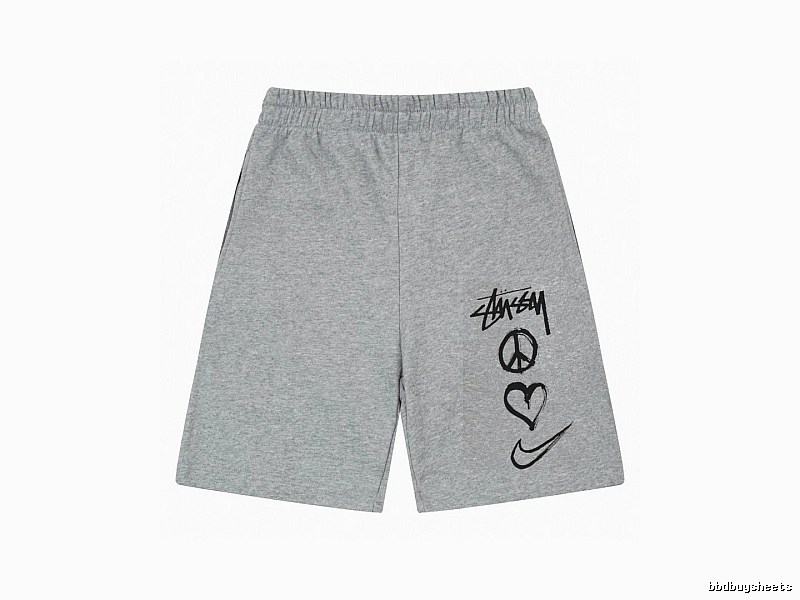 Stussy graffiti-style gray shorts