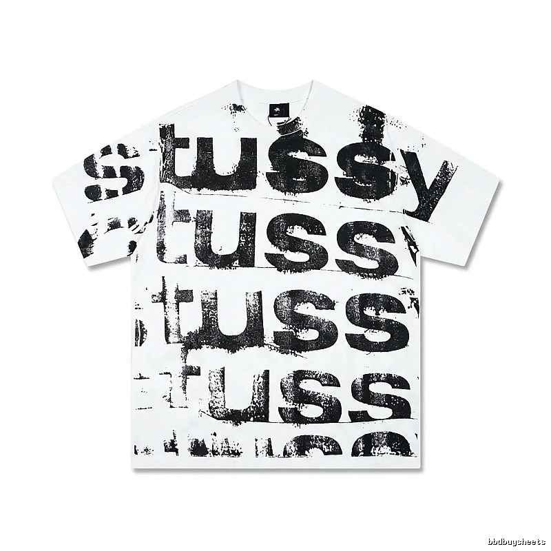 Stussy letter print white T-shirt