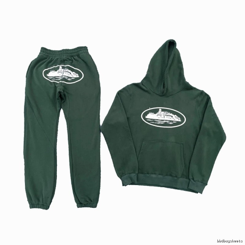 Stussy Matching Set Dark Green Tracksuit Set Travel Styling Logo