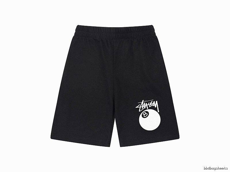 Stussy No.8 Ball Trend Brand Black Shorts