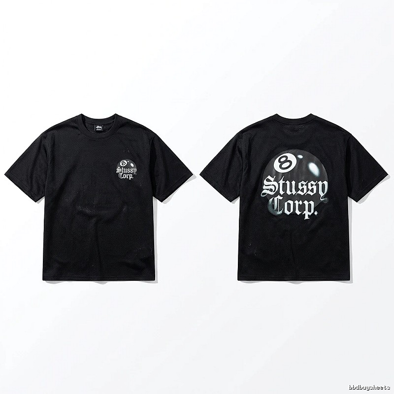 Stussy No.8 Retro Style Black T-shirt
