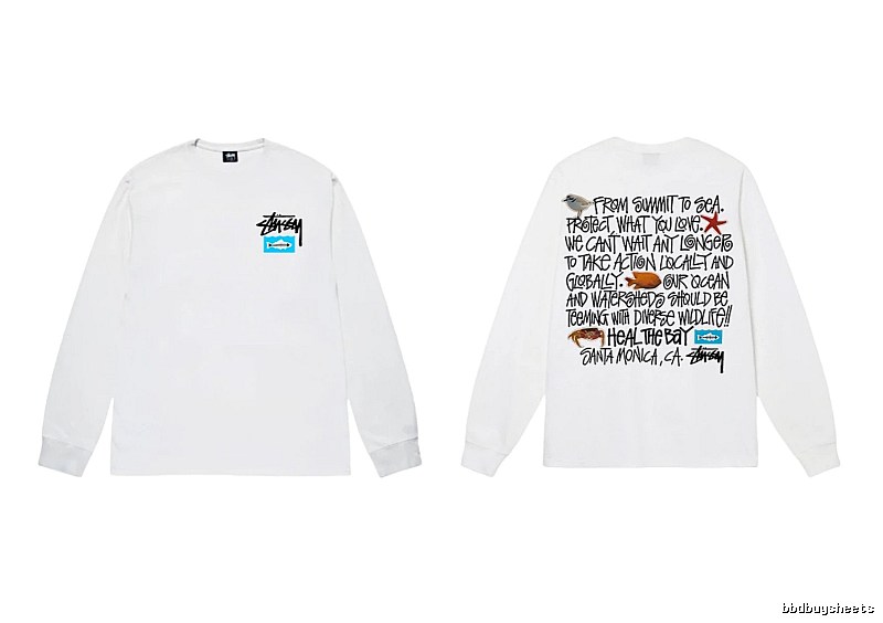 Stussy Ocean Style White Long-sleeve Shirt