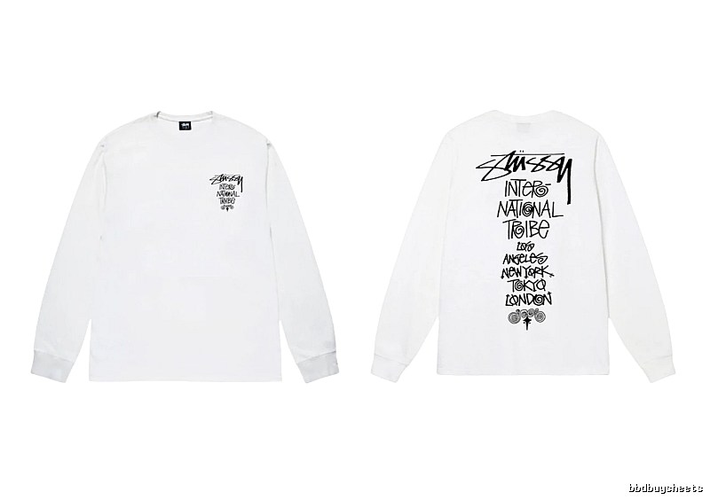 Stussy retro-style white long-sleeved shirt
