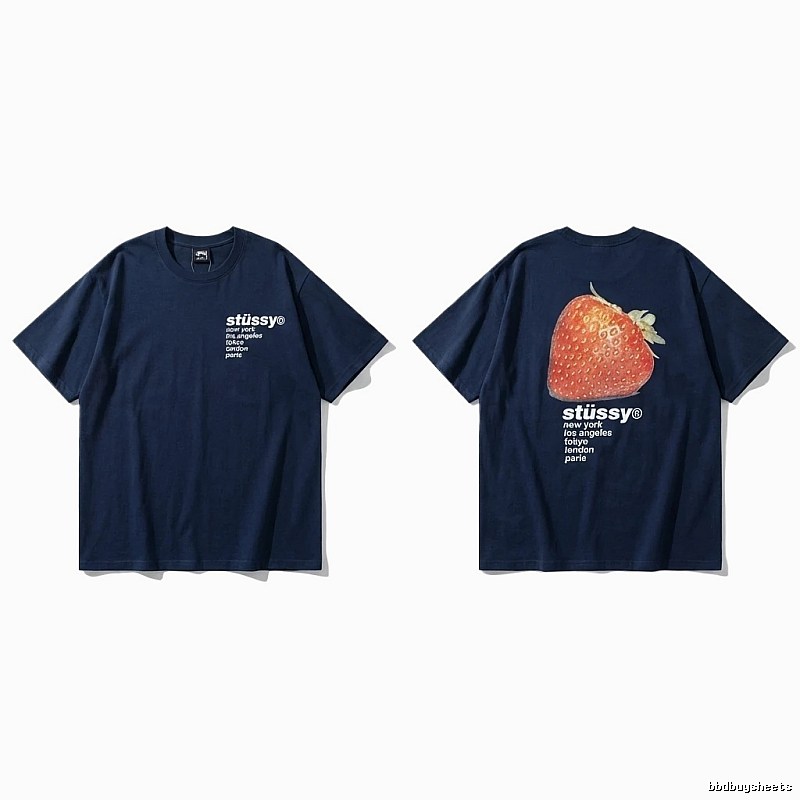 Stussy Strawberry Print Style T-shirt