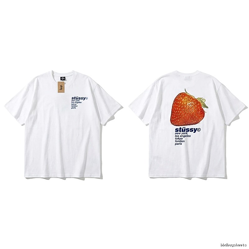 Stussy Strawberry Print White T-shirt