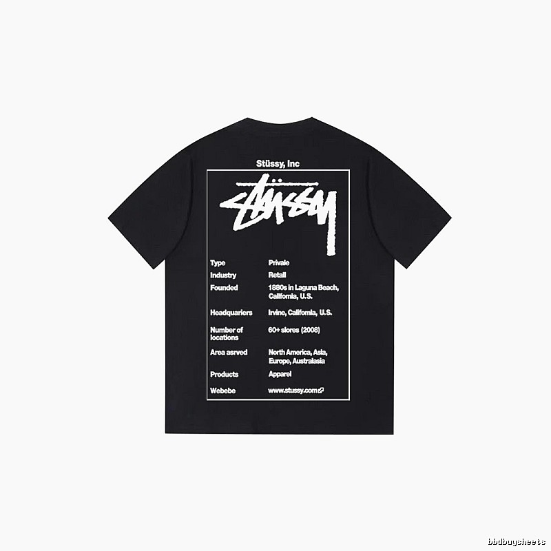 Stussy Travel Graphic T-shirt Black White Stussy with Modern Look