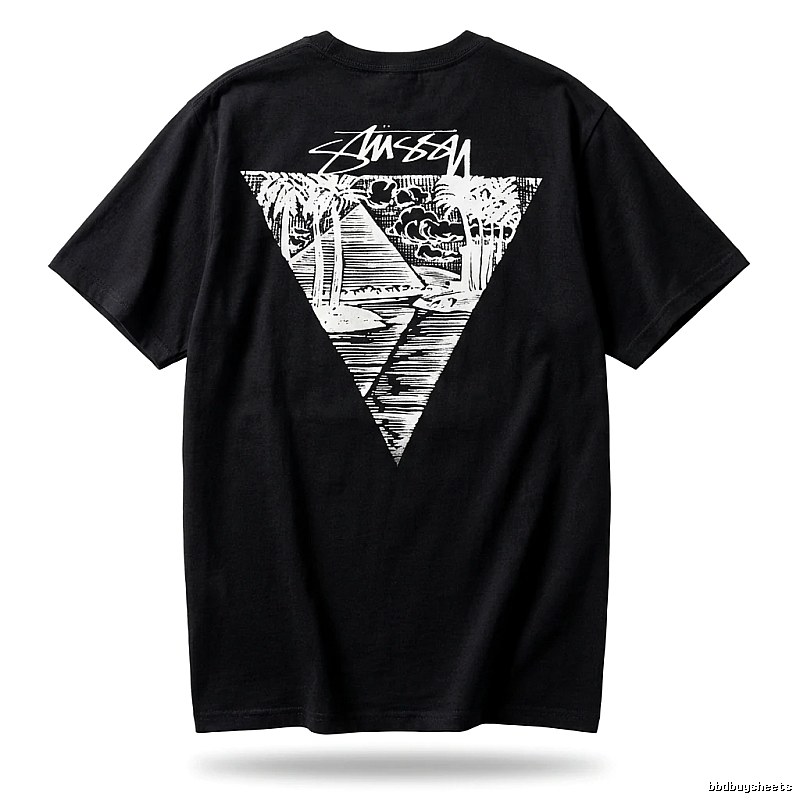 Stussy triangle print style black T-shirt