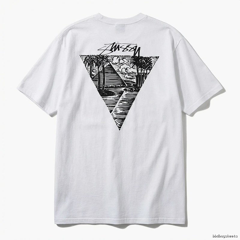 Stussy triangle print white T-shirt