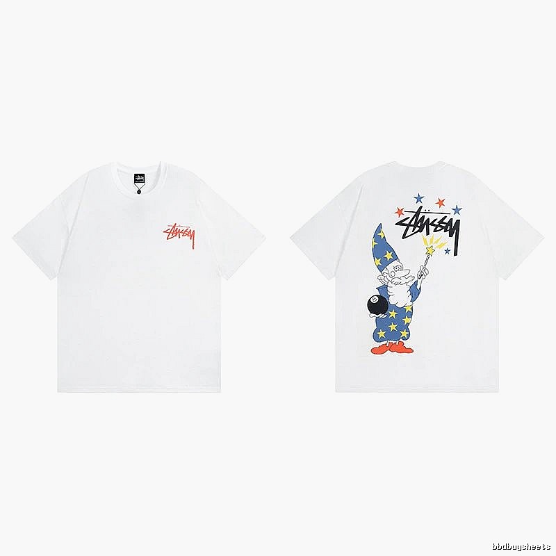 Stussy White Spider Graphic T-Shirt Active Casual Logo