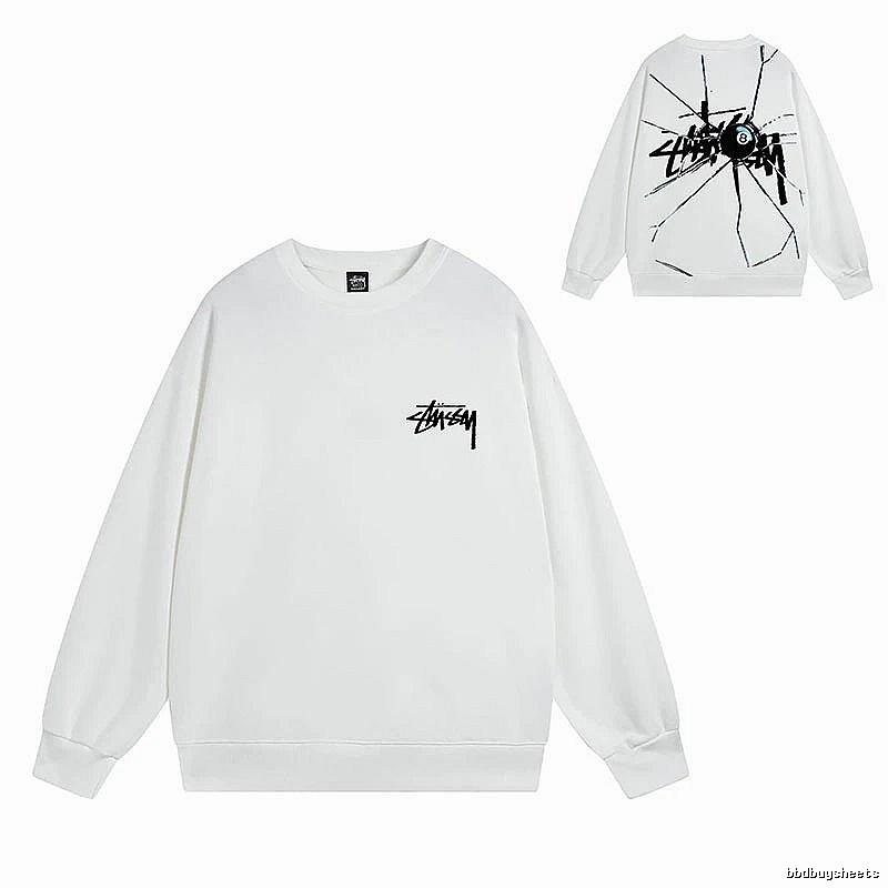 Stussy White Style 536 Graphic SweatShirt Travel Styling