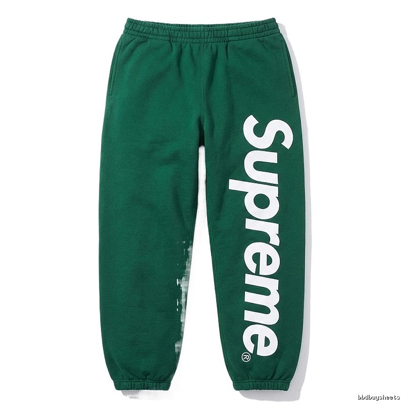 Supreme Basic Style Casual Dark Green Sweatpants