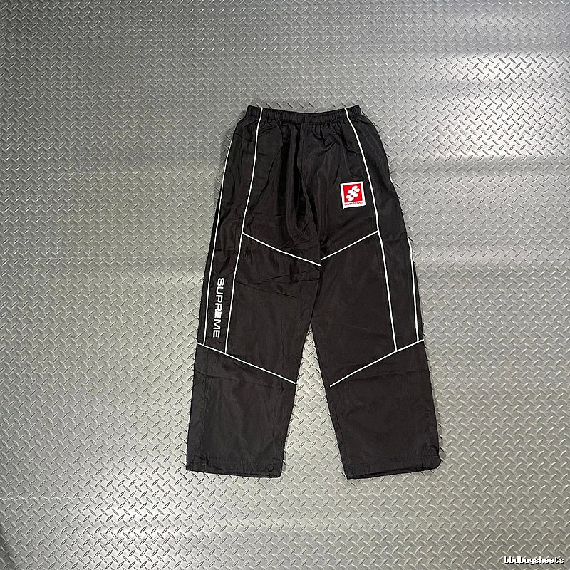 Supreme Black Utility Track Pants with Contrast Seams