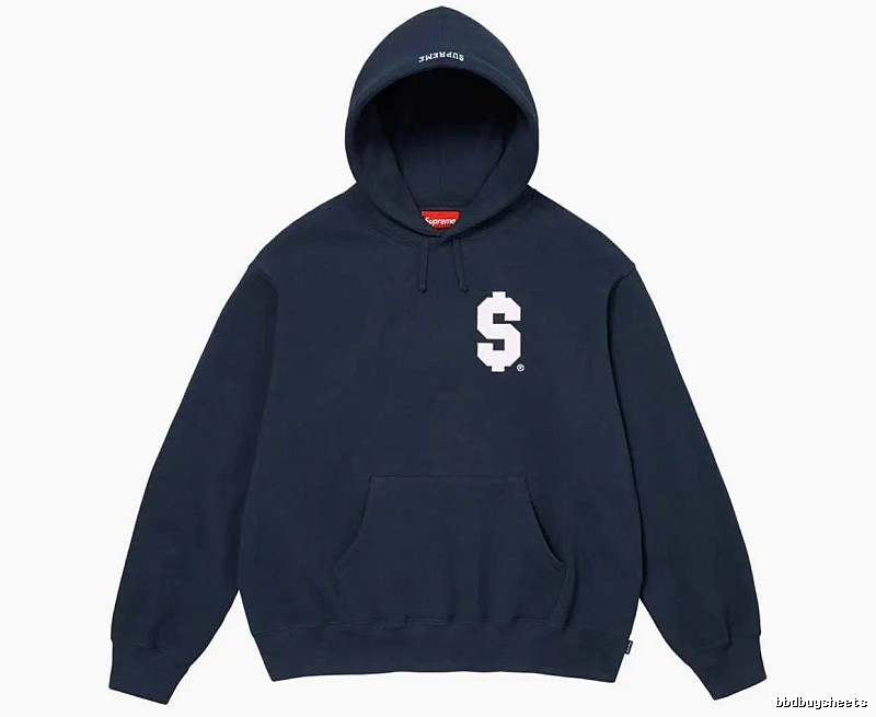 Supreme Daily Logo hoodie Gray Red Oversized with Visual Detail