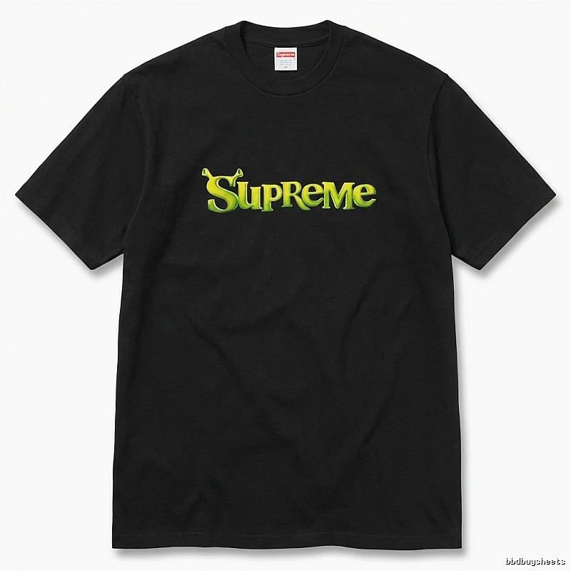 Supreme Letter Style Black T-shirt