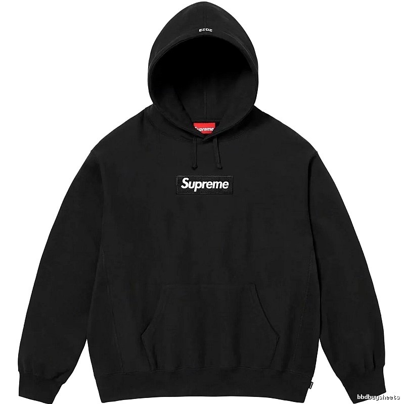 Supreme Logo Detail Logo hoodie Gray Red Oversized with Relaxed Feel