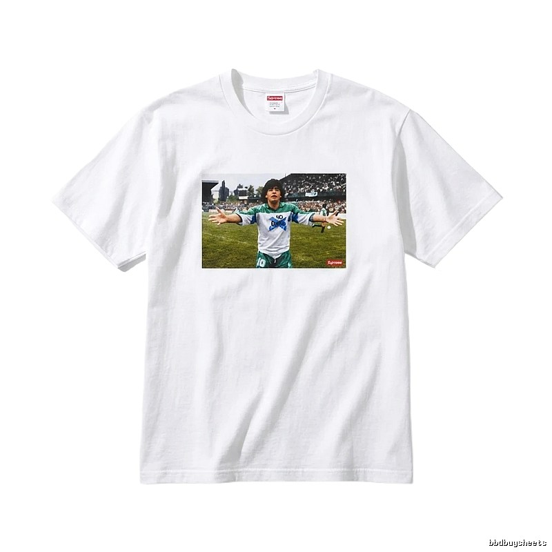 Supreme Maradona-style white T-shirt