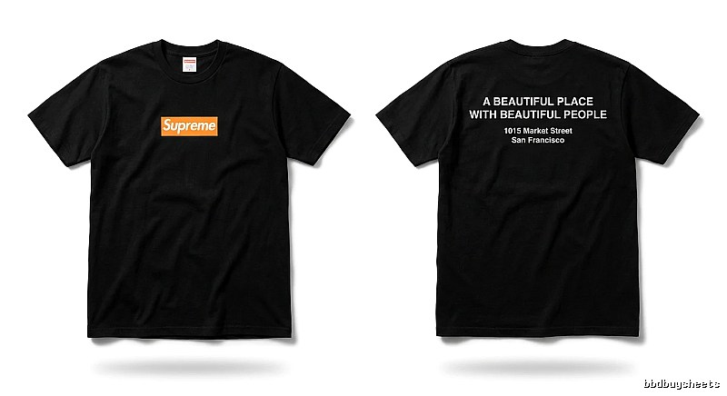 Supreme orange printed trendy and cool short-sleeved shirt