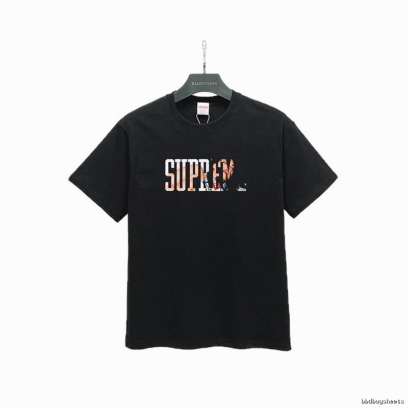 Supreme Portrait Print Street Style Black T-Shirt