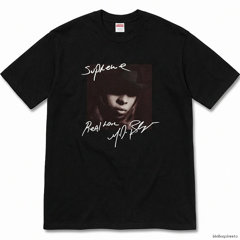 Supreme Real Love Style Black T-shirt
