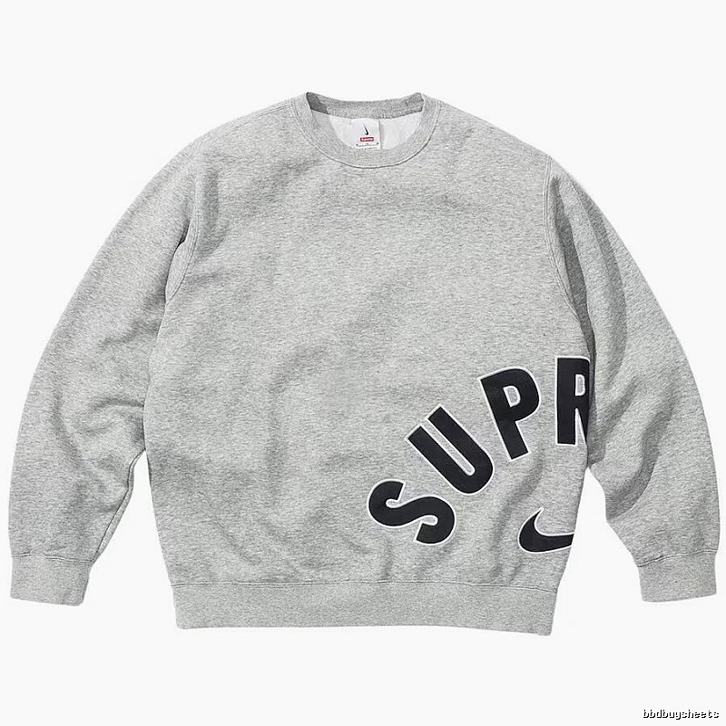 Supreme Statement Logo hoodie Gray Red Oversized for Outdoor Plans