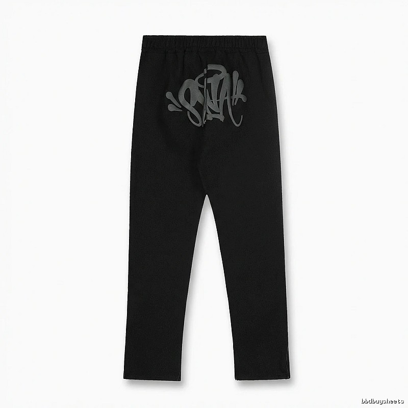 SynaWorld Graffiti-style Black Trousers