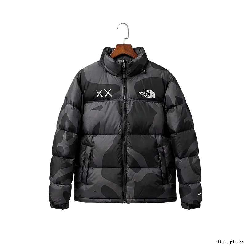 The North Face camouflage-style down jacket (black)