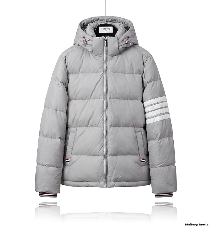 Thom Browne Classic Stripe Grey Down Jacket