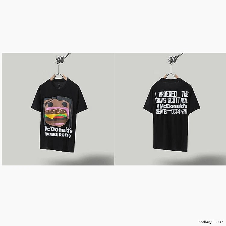 Travis Scott x McDonald's Co-branded Printed Black T-Shirt
