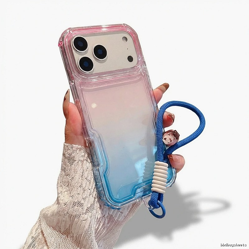 Trendy brand gradient transparent iPhone case