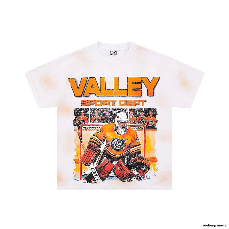 Valley Ice Hockey Series Vintage Distressed White T-Shirt