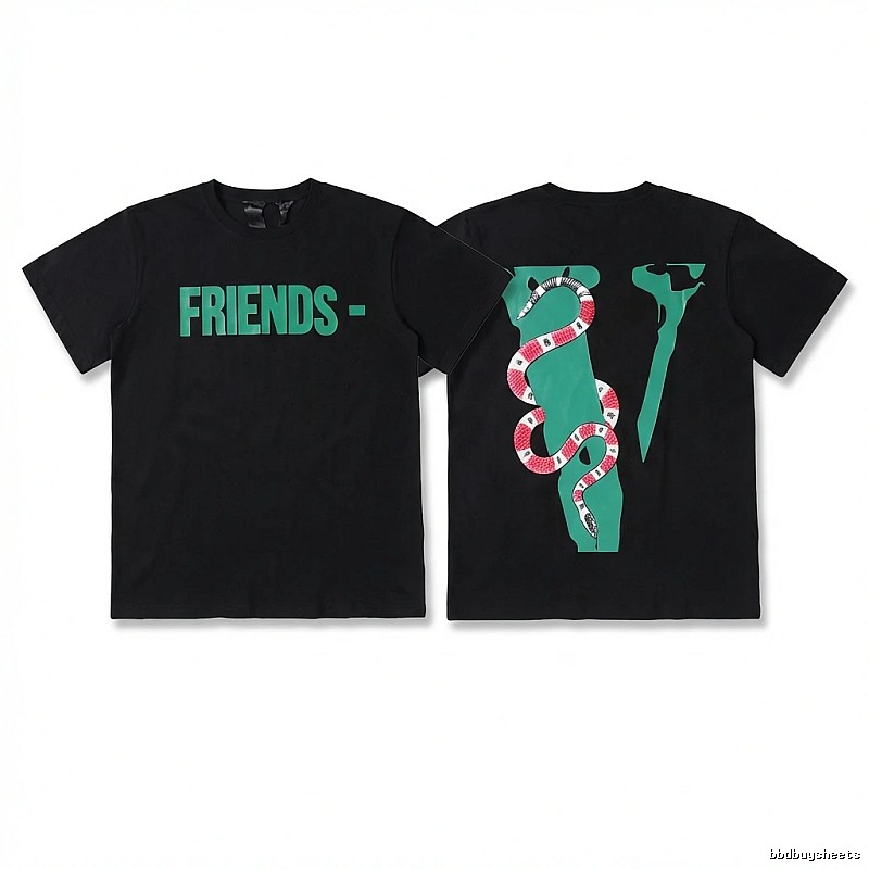 Vlone Snake Print Style Black T-shirt