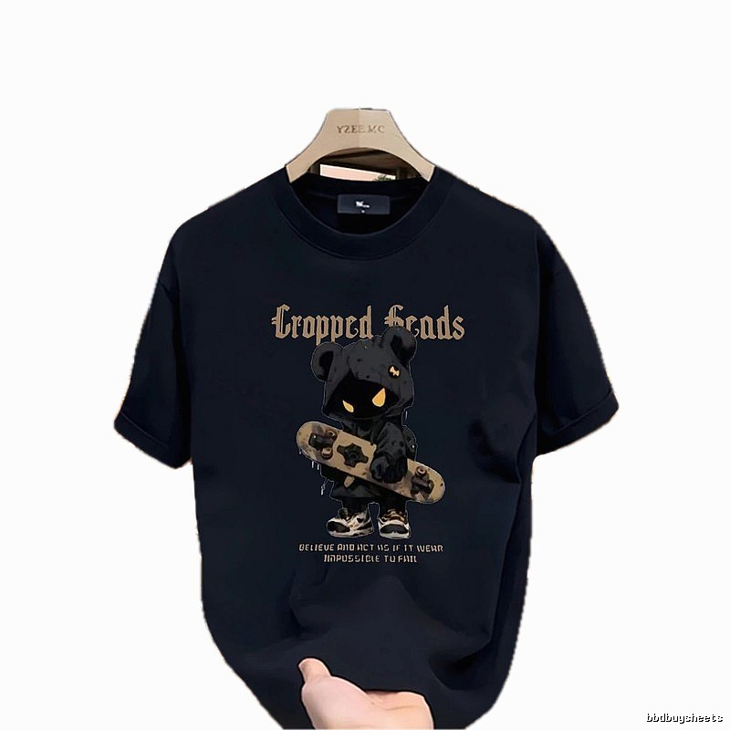 YZEEMC Trendy & Cool Skateboard Bear Navy T-shirt